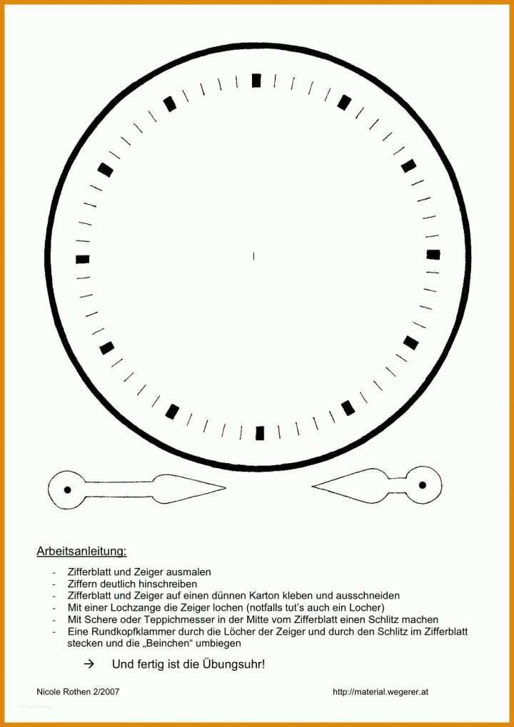 Tolle Uhr Selber Basteln Vorlage 1130x1600