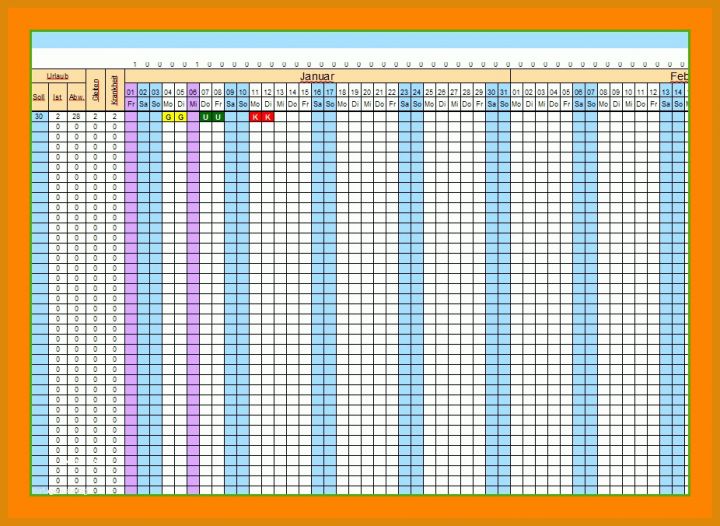 Faszinierend Urlaubsplan Excel Vorlage 926x676