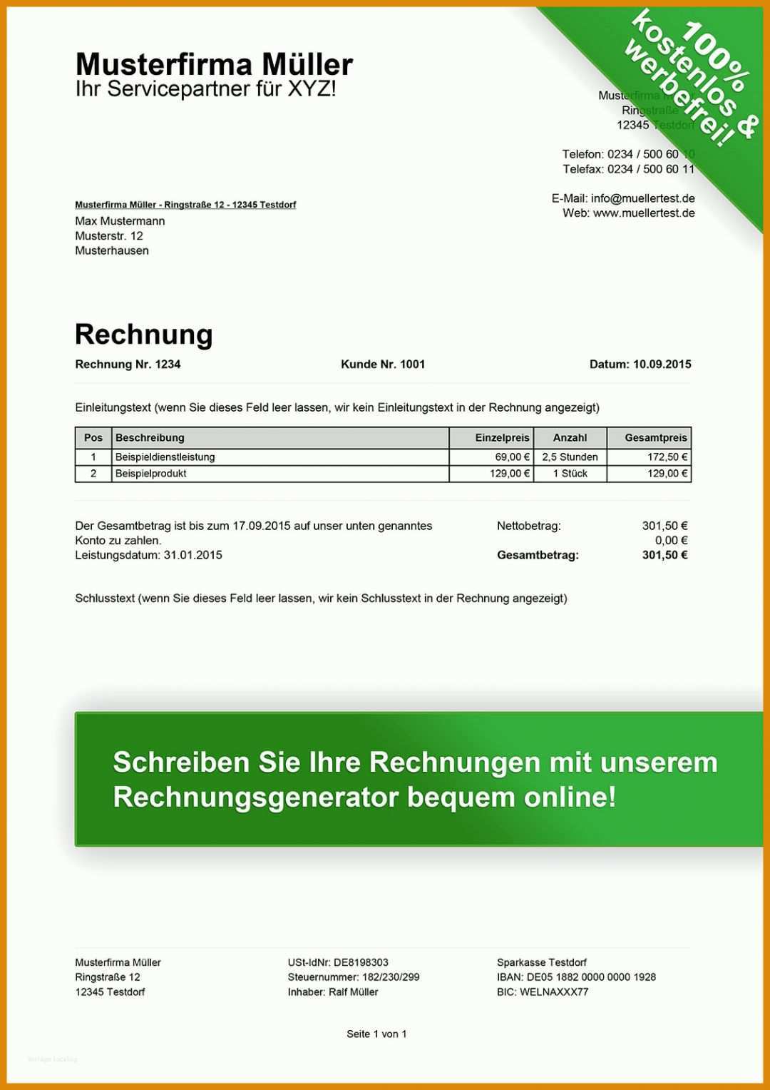 Toll Vorlage Rechnung Für Vermittlung 1131x1600