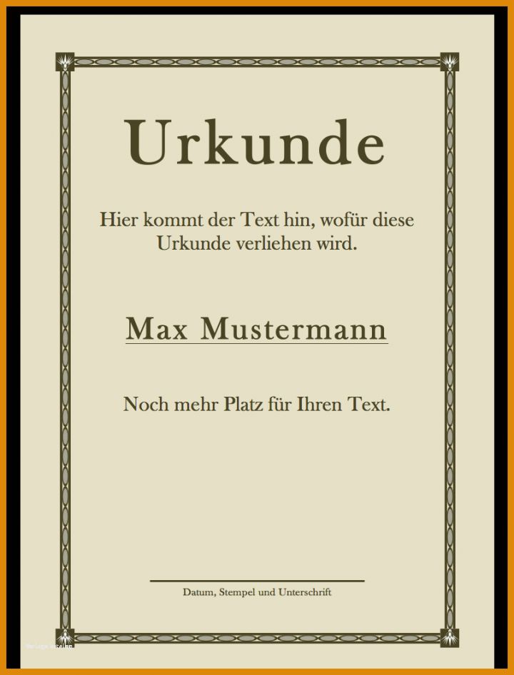 Vorlage Urkunde Zum Bearbeiten Gratis Urkunde Fuer Verschiedene Zwecke