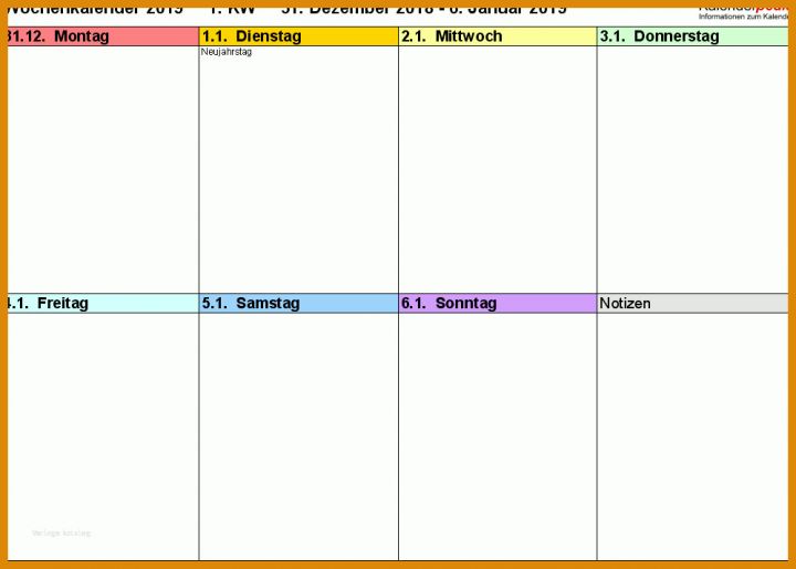 Ungewöhnlich Wochenkalender Vorlage 998x714