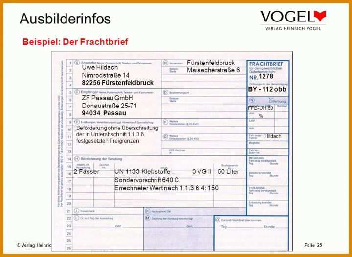 Einzahl Beförderungspapier Adr Vorlage 1040x760