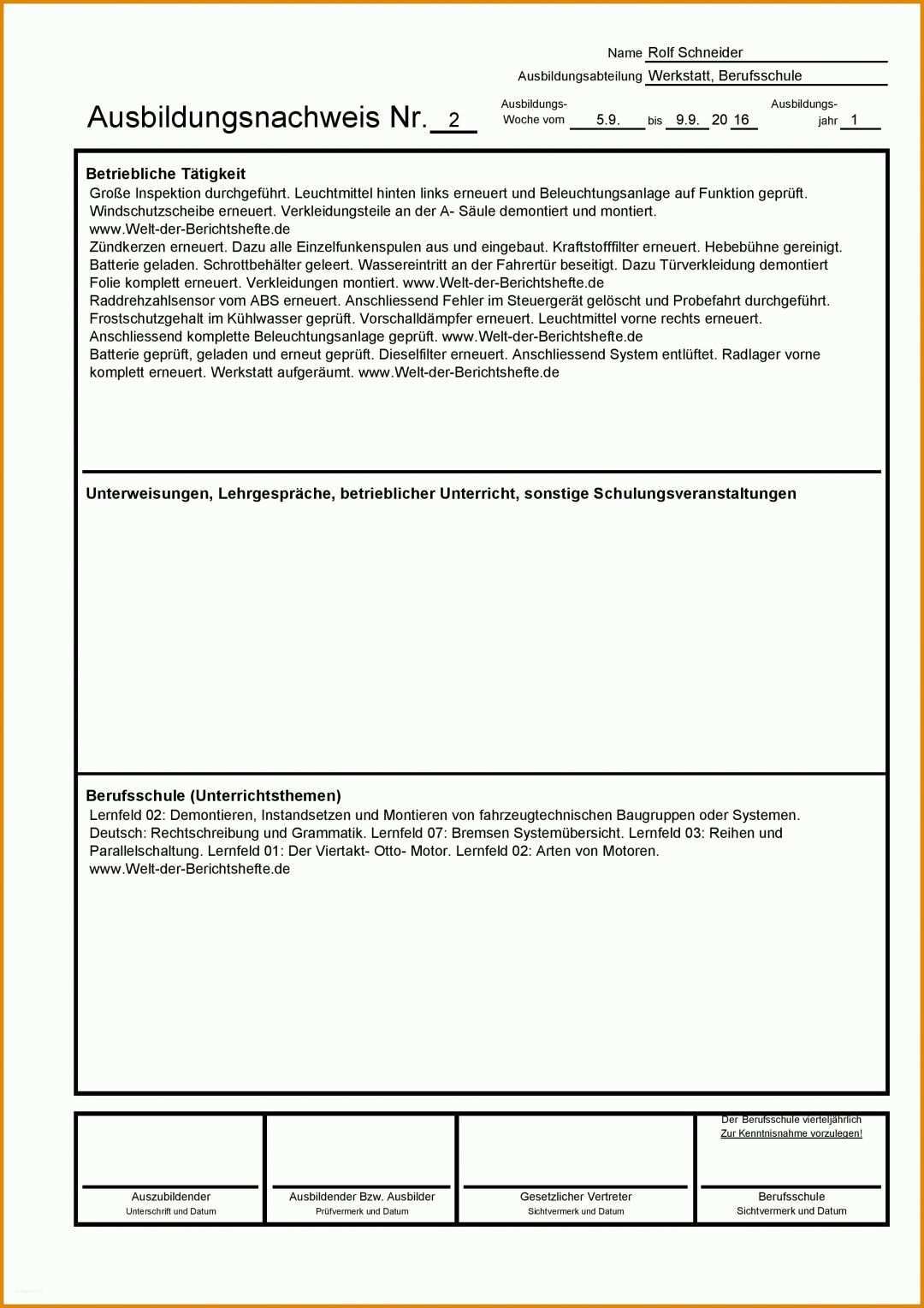 Angepasst Berichtsheft Vorlage Openoffice 2478x3506