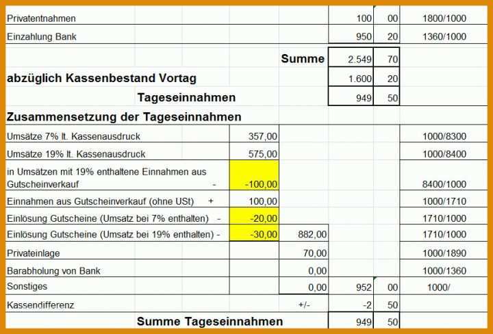 Erschwinglich Kassenbericht Mit Zählprotokoll Vorlage 865x586