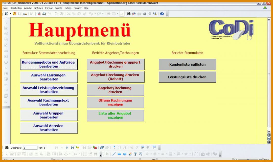 Toll Libreoffice Datenbank Vorlagen 1296x770