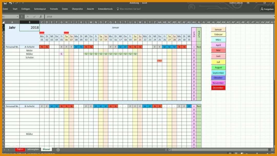 Hervorragend Schichtplan Excel Vorlage 3 Schichten 1280x720