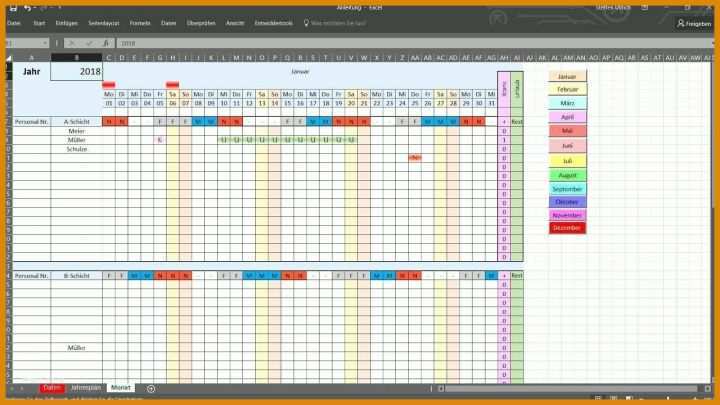 Atemberaubend Schichtplan Excel Vorlage 3 Schichten 1280x720