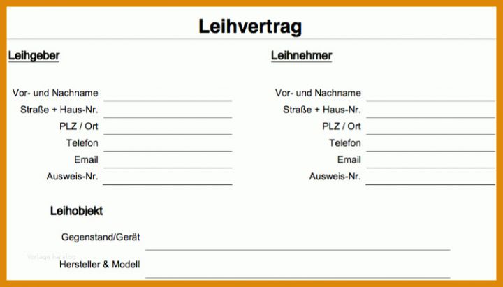 Tolle Vorlage Leihvertrag 753x430