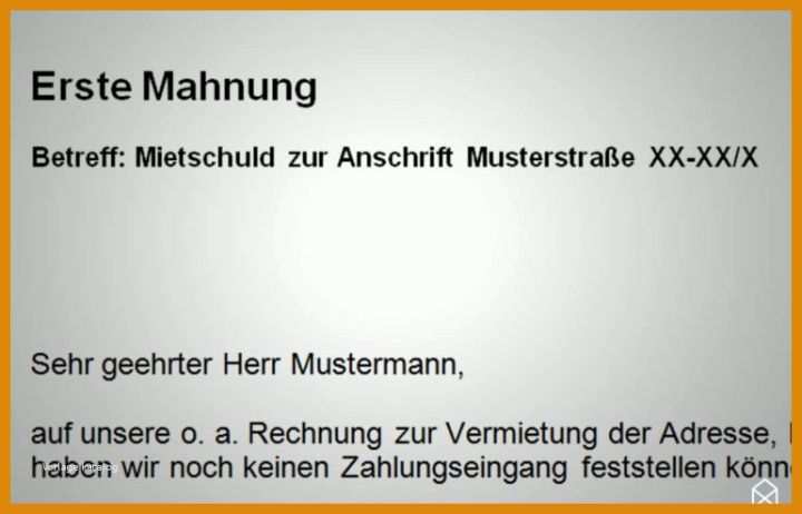 Vorlage Mahnung Miete Mahnung Wohnung