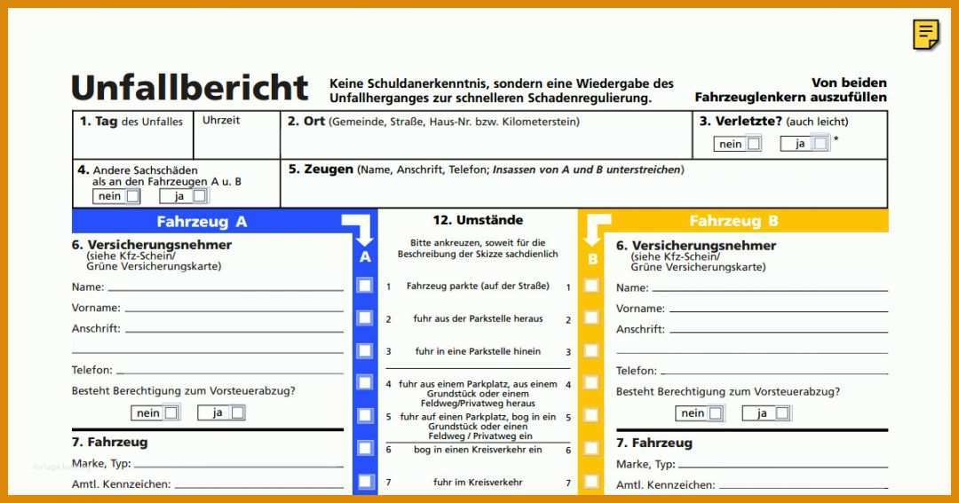 Atemberaubend Vorlage Unfallbericht Kfz 1200x630