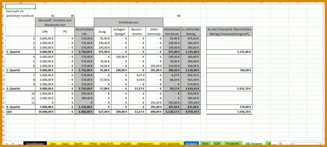 Singular Buchführung Vorlage Excel 1438x648