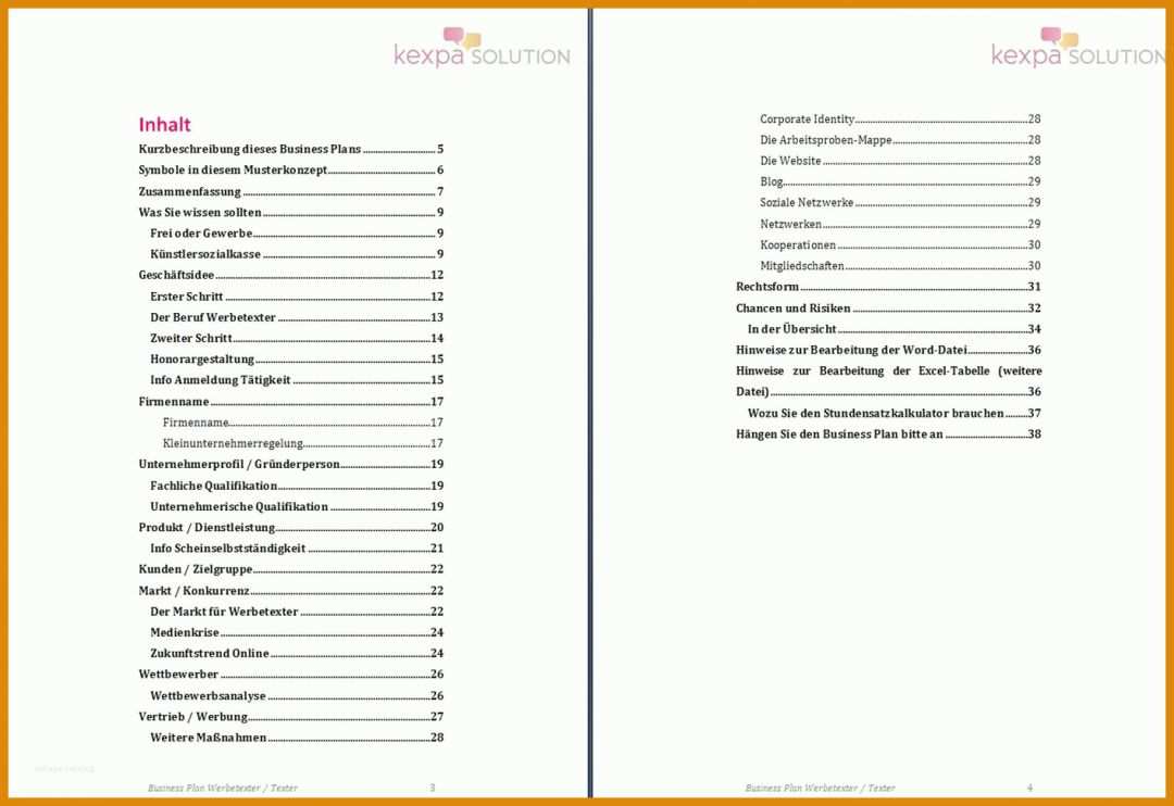 Unglaublich Businessplan Dienstleistung Vorlage 1414x971