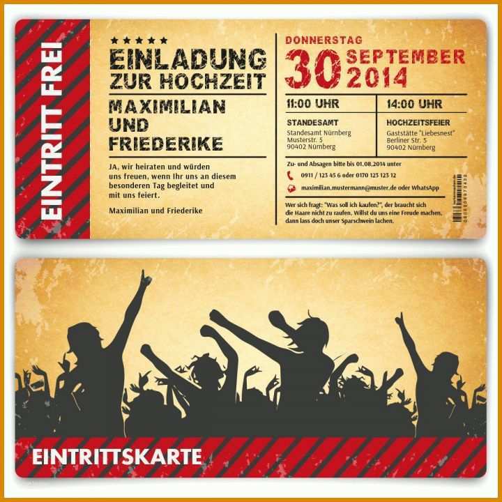 Eintrittskarte Vorlage 