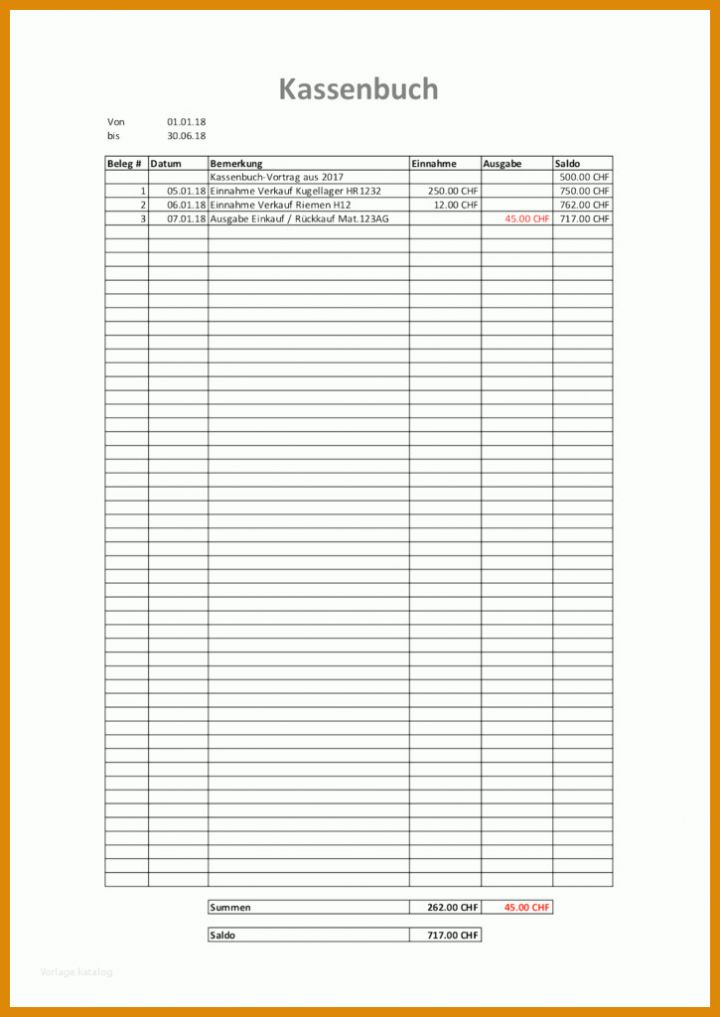 Hervorragend Excel Vorlagen Kassenbuch 725x1024