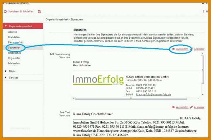 Einzahl Signatur Outlook Vorlage 803x533