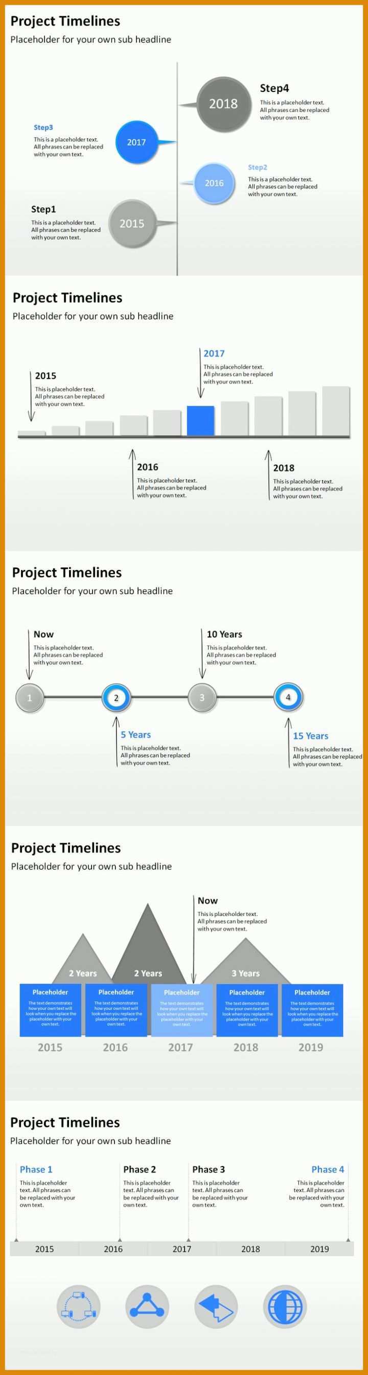 Faszinieren Timeline Powerpoint Vorlage 736x2750