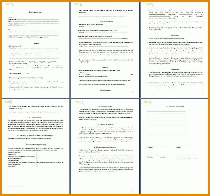 Atemberaubend Untermietvertrag Vorlage Pdf Kostenlos 966x903