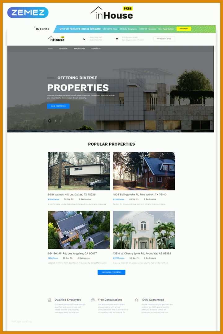 Website Vorlage Download Real Estate Website Template
