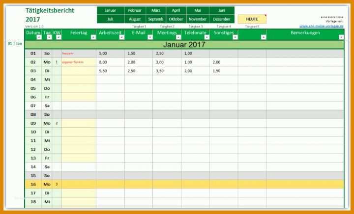 Spezialisiert Arbeitsprotokoll Vorlage Excel 1000x606