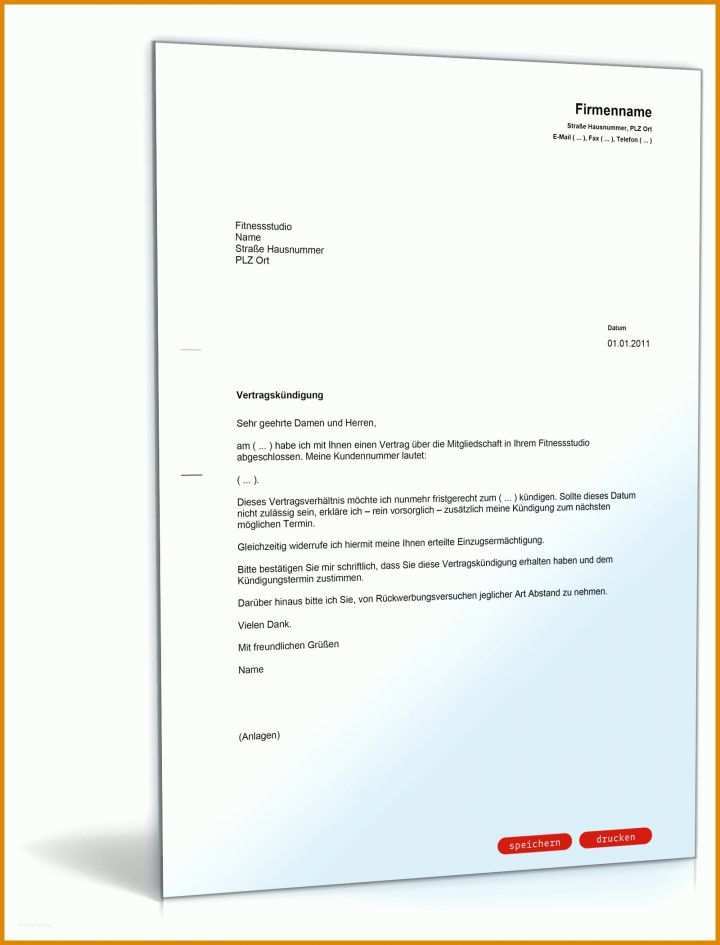 Sensationell Außerordentliche Kündigung Fitnessstudio Vorlage 1600x2100