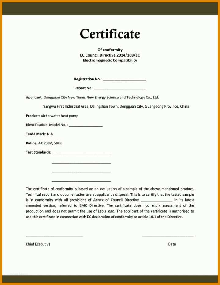 Überraschend Certificate Of Compliance Vorlage 900x1165