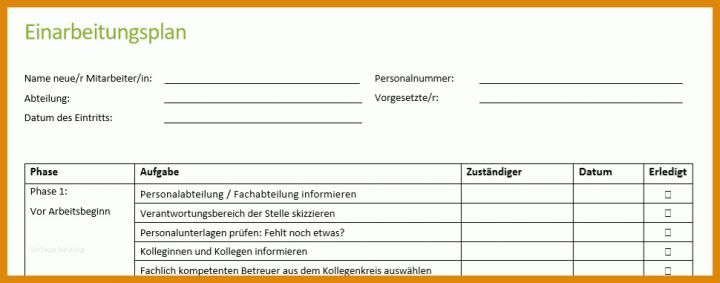 Wunderschönen Einarbeitungsplan Neuer Mitarbeiter Vorlage Kostenlos 970x381