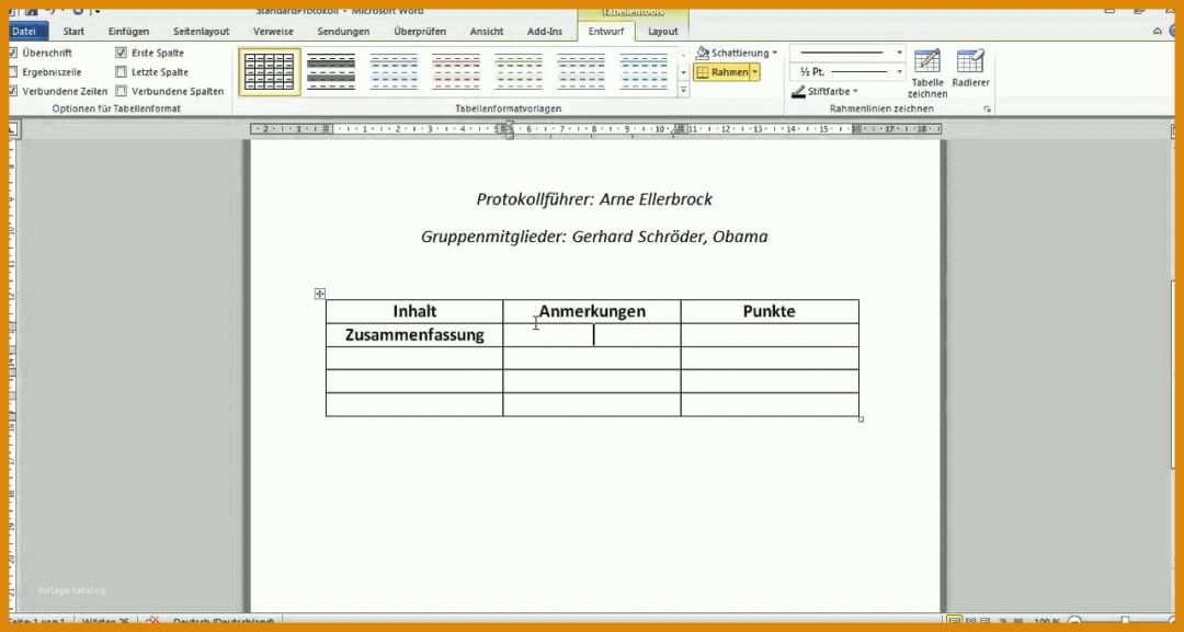 Tolle Ergebnisprotokoll Vorlage Excel 1280x684