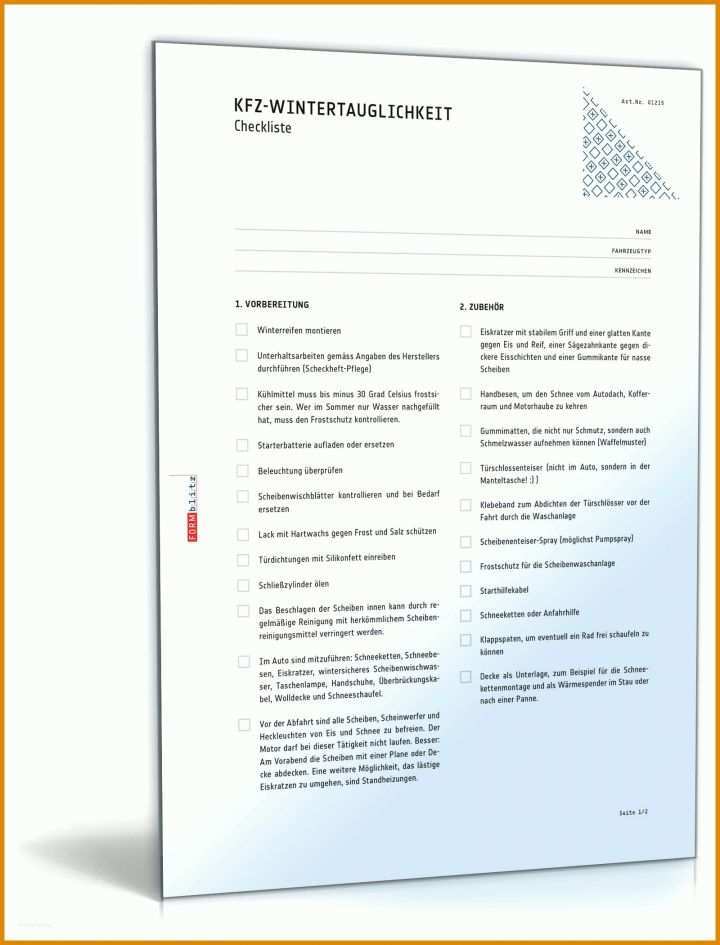 Schockieren Fahrzeug Checkliste Vorlage 1600x2100