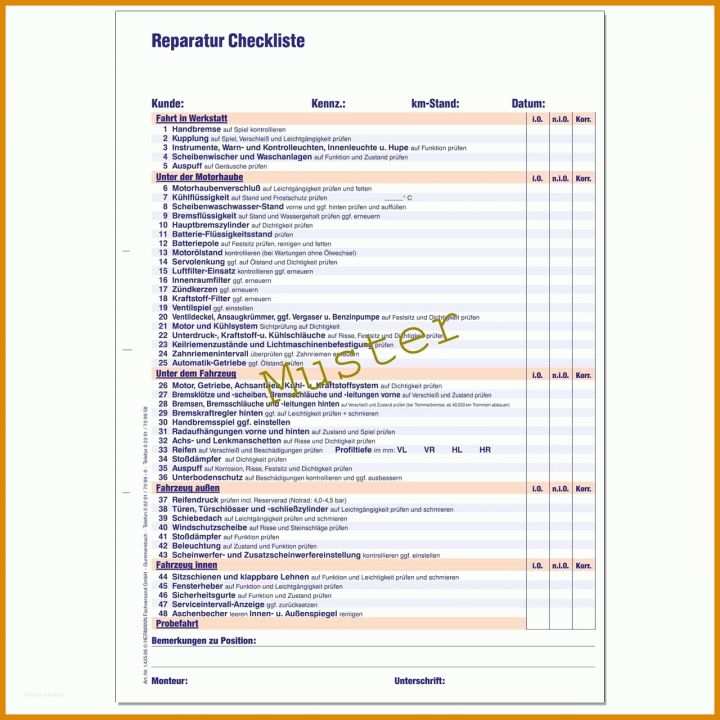 Überraschen Fahrzeug Checkliste Vorlage 1280x1280