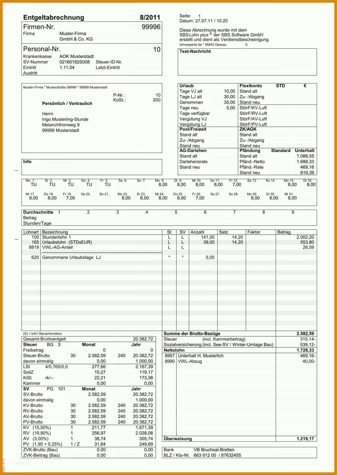 Singular Gehaltsabrechnung Vorlage Excel 2018 1260x1774