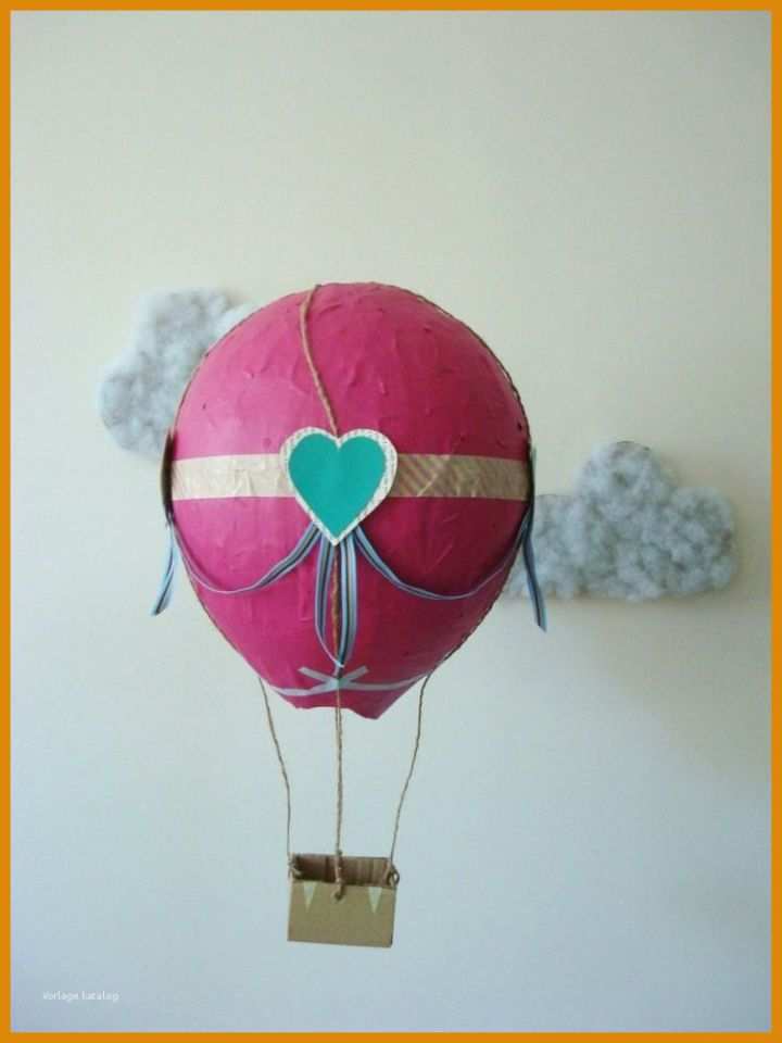Perfekt Heißluftballon Basteln Vorlage Papier 750x1000