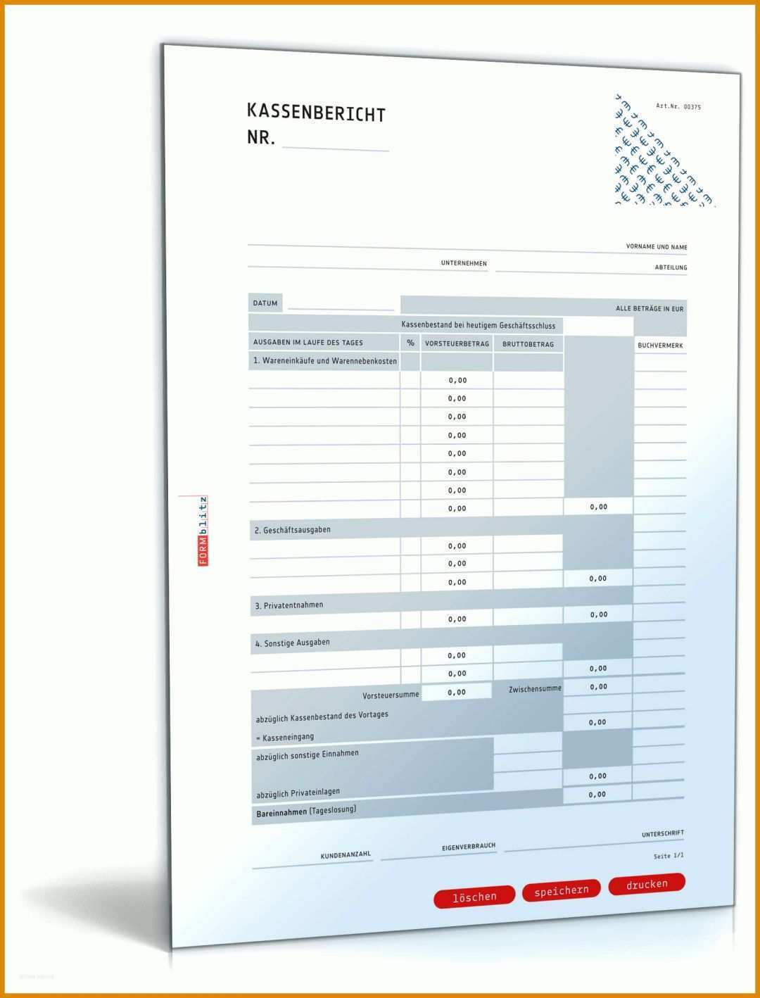 Modisch Kassenbericht Pdf Vorlage 1600x2100