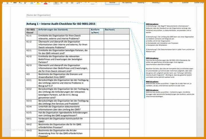 Bemerkenswert Prozessaudit Vorlage 1000x677