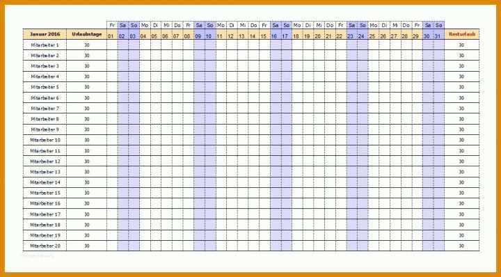 Hervorragen Urlaubsplaner 2019 Excel Vorlage Kostenlos 1050x581