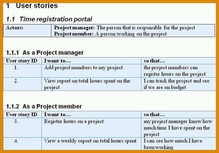 Spezialisiert User Story Vorlage Word 708x495