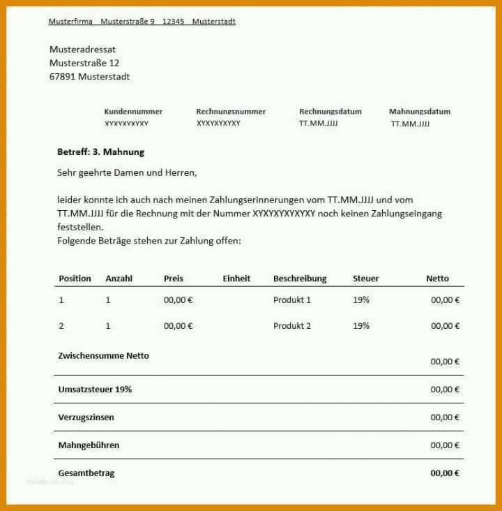 Exklusiv 2 Mahnung Vorlage 775x788