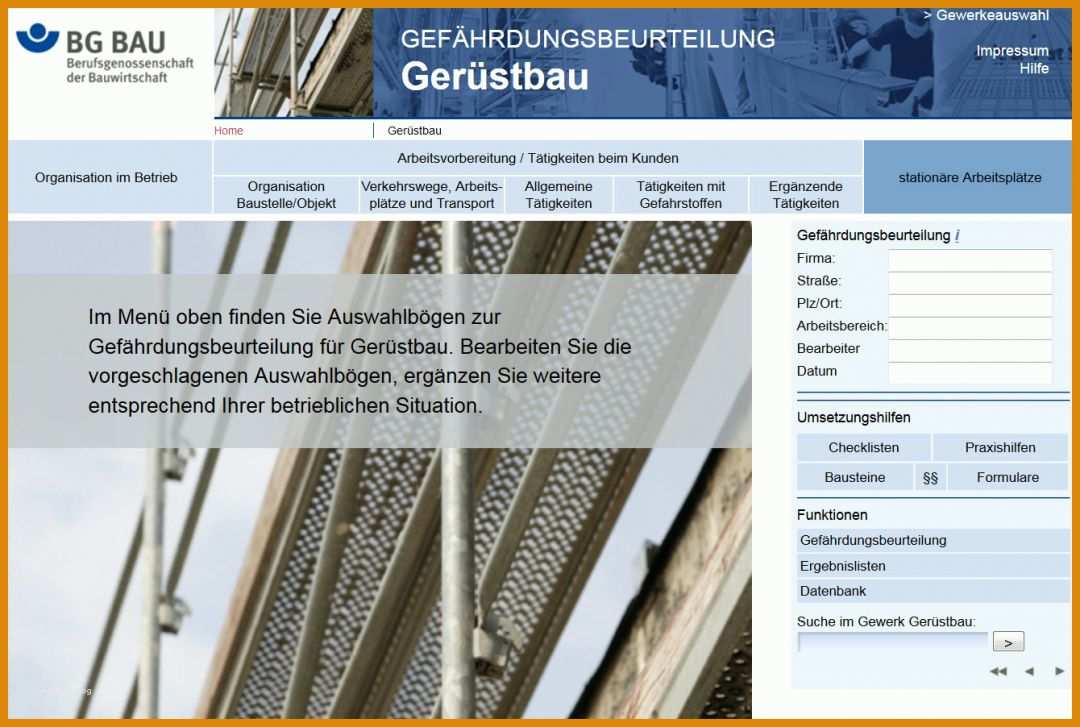 Schockierend Bg Bau Gefährdungsbeurteilung Vorlage 1340x902