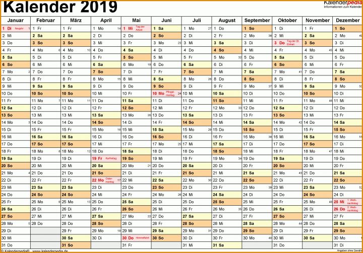 Excel Vorlage Kalender 2019 Kalender 2019 Excel Vorlagen