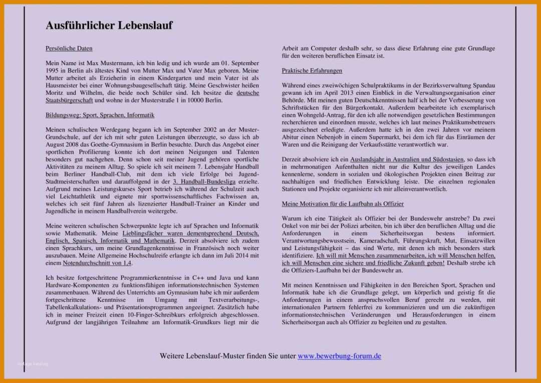 Modisch Handschriftlicher Lebenslauf Vorlage 1280x905