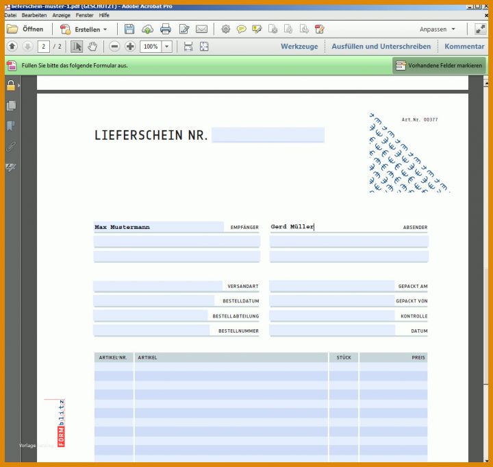 Toll Lieferschein Vorlage Pdf 1039x983