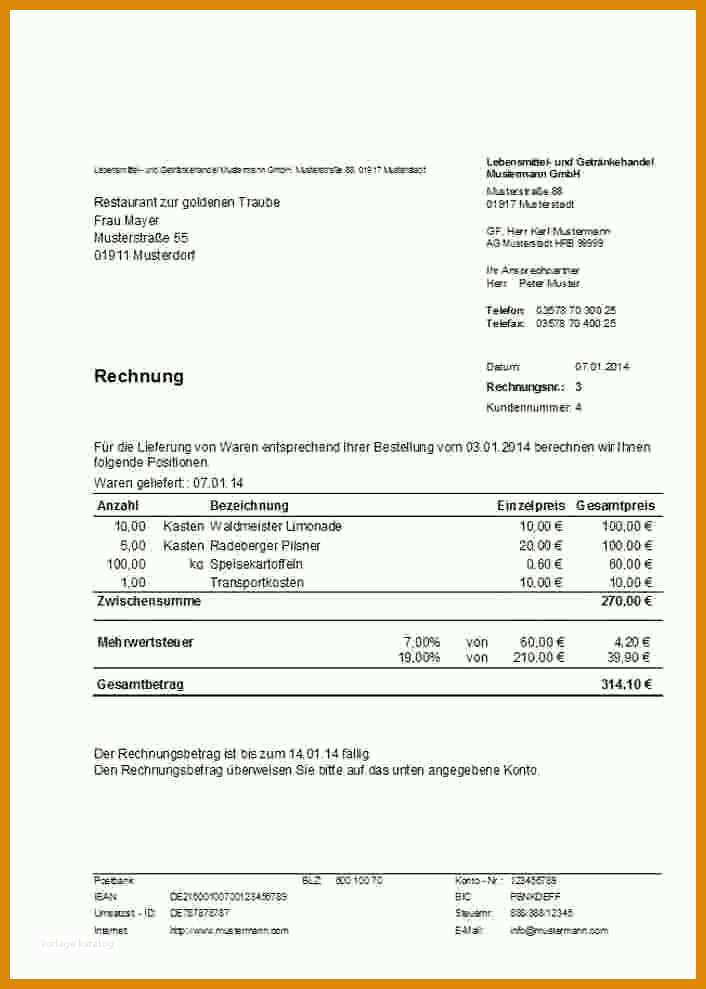 Einzigartig Vorlage Rechnung Freiberufler 706x989