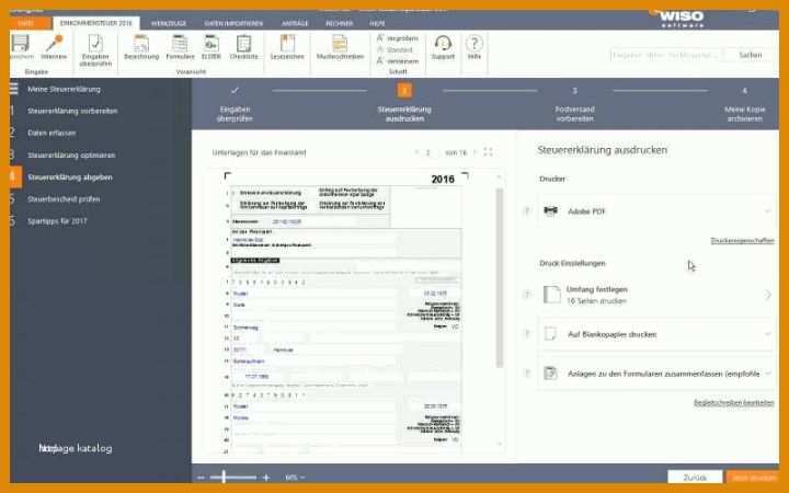 Moderne Vorlage Steuererklärung 2017 800x500
