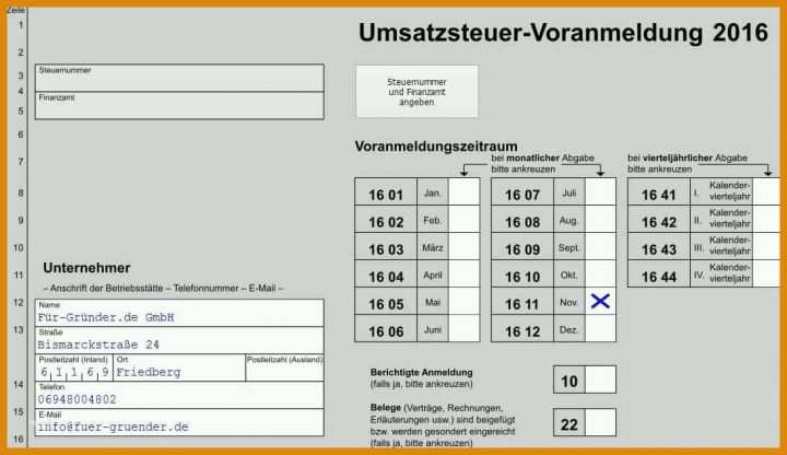 Perfekt Vorlage Umsatzsteuervoranmeldung 1093x631