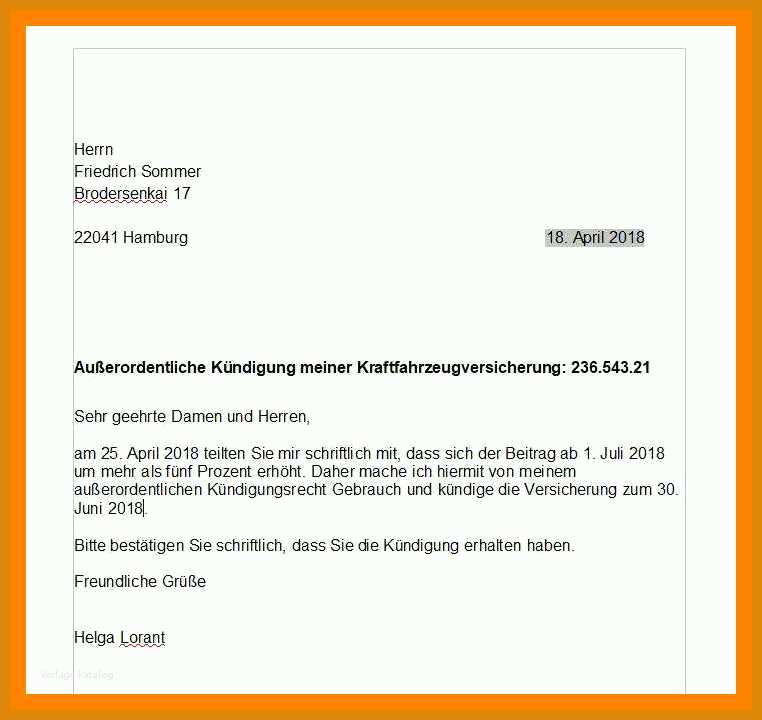 Wunderbar Word Vorlage Kündigung 762x720