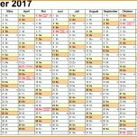 Perfekt Excel Vorlage Kalender 2017 3159x2143