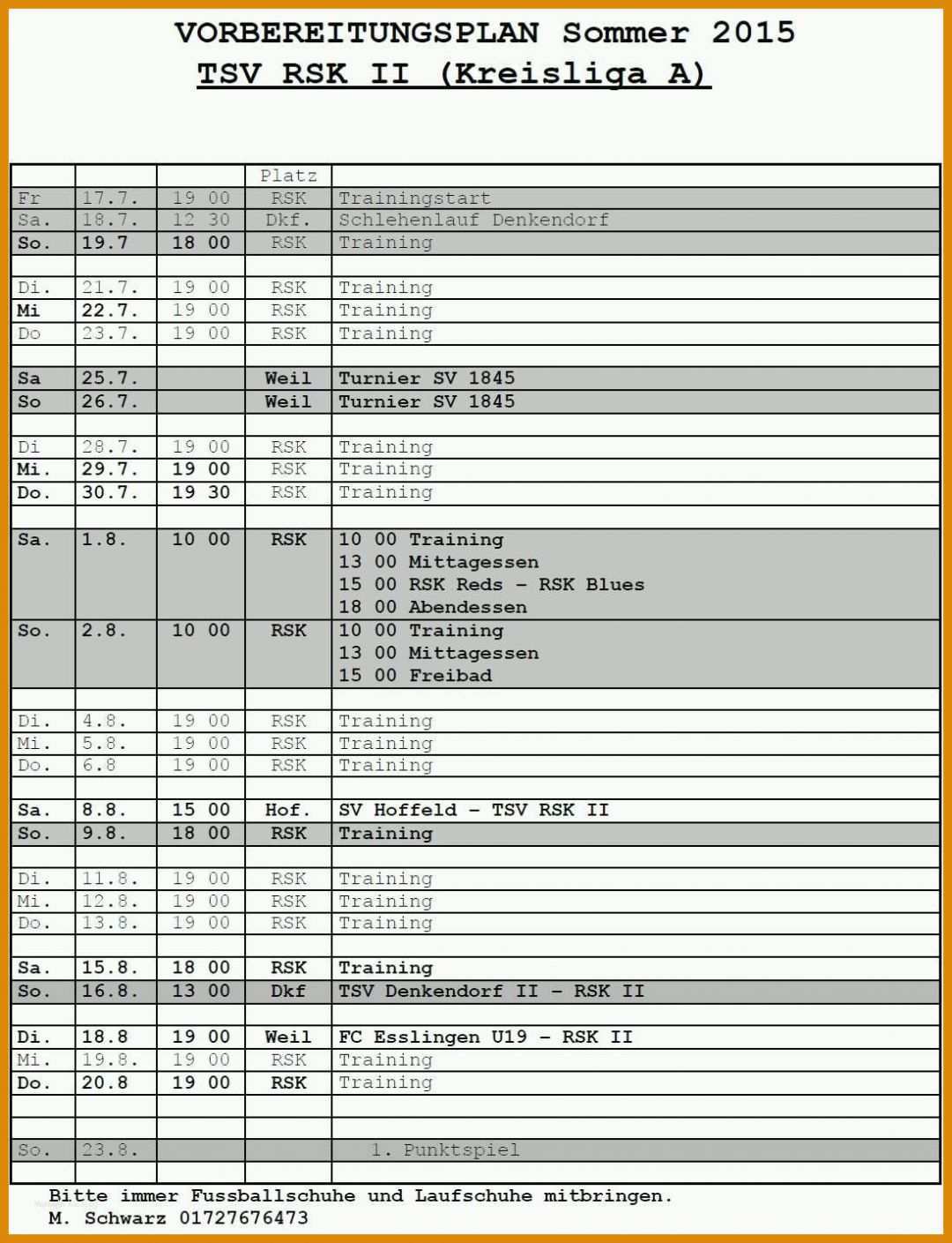 Ungewöhnlich Fußball Trainingsplan Vorlage 1099x1434