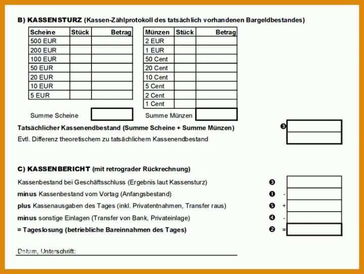 Einzahl Kassenbuch Handschriftlich Vorlage 744x559