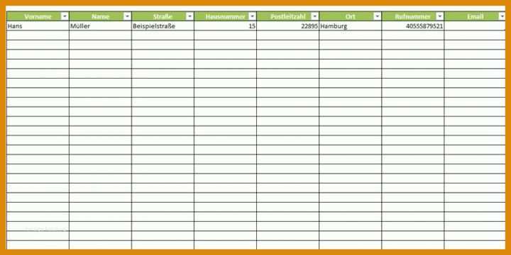 Bestbewertet Kontaktliste Excel Vorlage Kostenlos 885x442