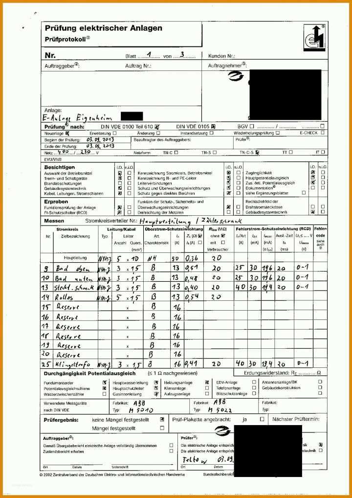 Spektakulär Messprotokoll Vorlage Wasserschaden 1241x1755