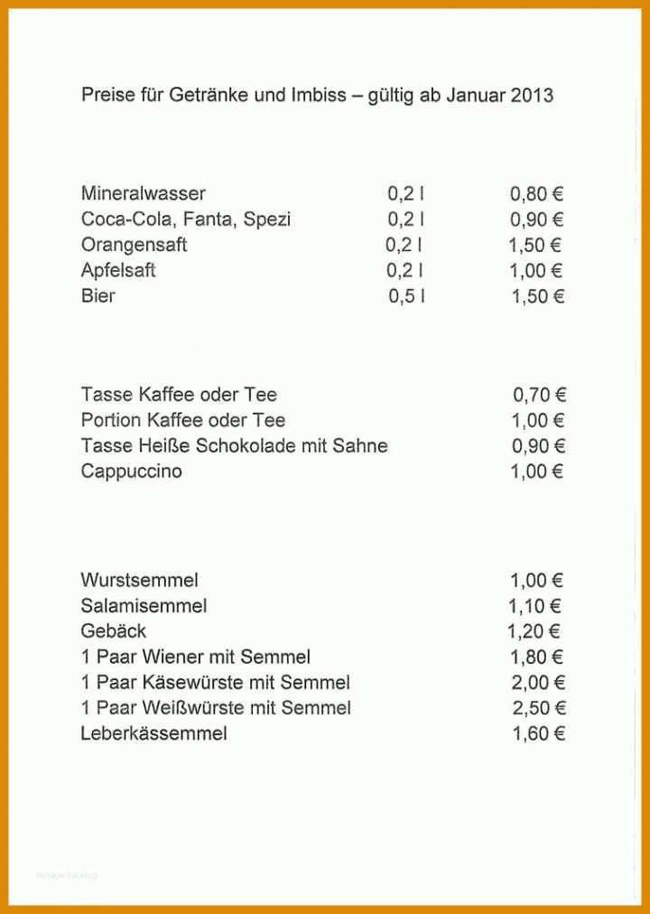 Beeindruckend Preisliste Vorlage 756x1063